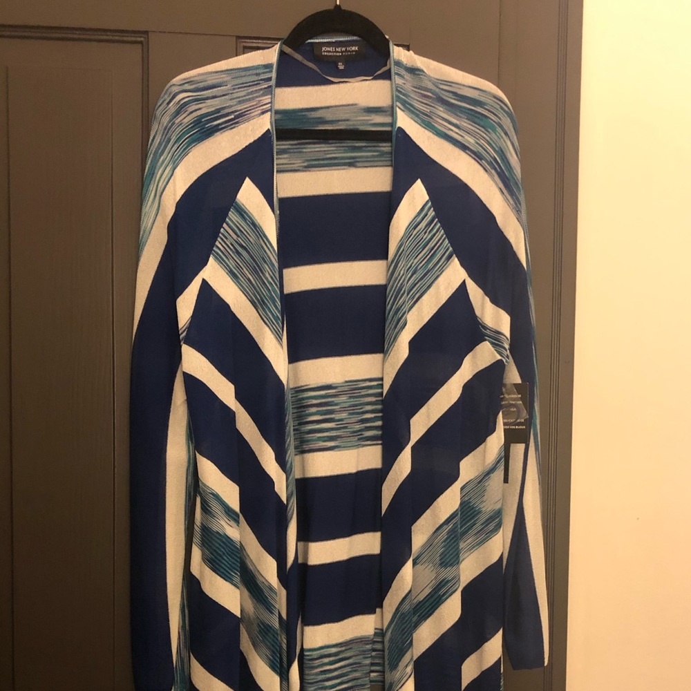 NWT Jones New Women’s Long Multi-Colored Cardigan